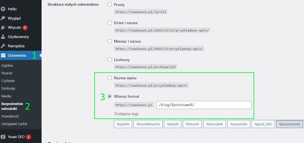 ustawianie przyjaznych adresów url w WordPressa