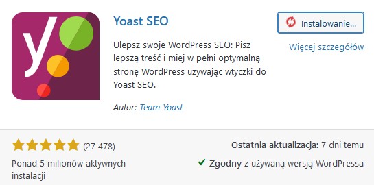 wtyczka Yoast SEO dla WordPressa