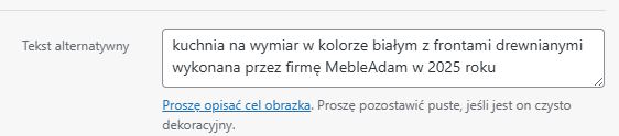 Opis alternatywny zdjęcia w WordPress
