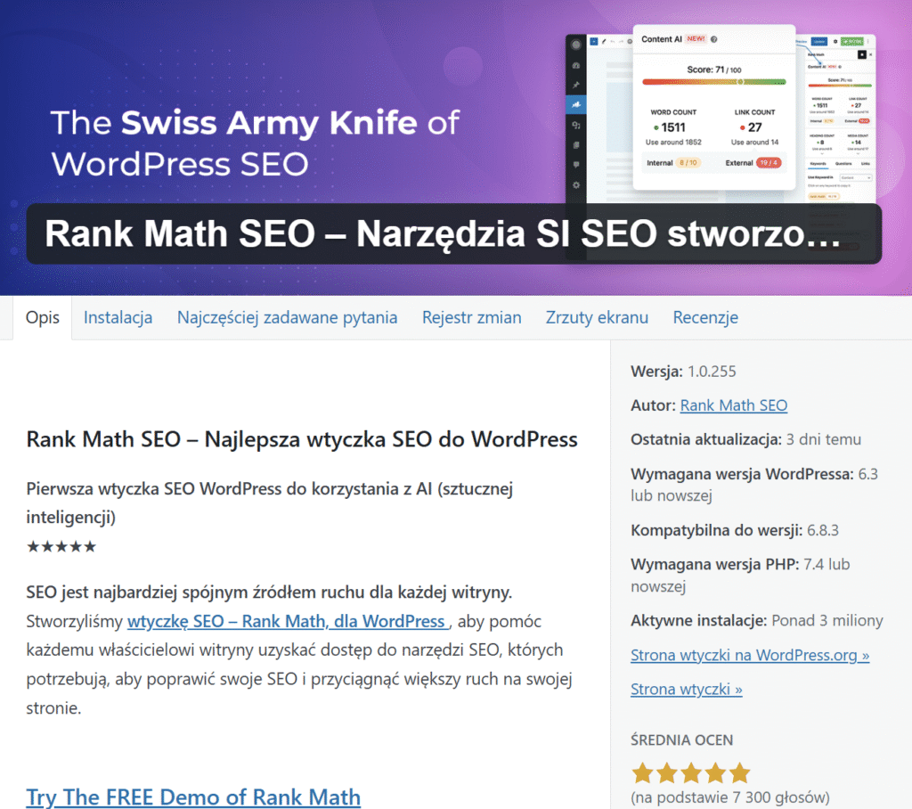 Rank Math – rozbudowana wtyczka SEO